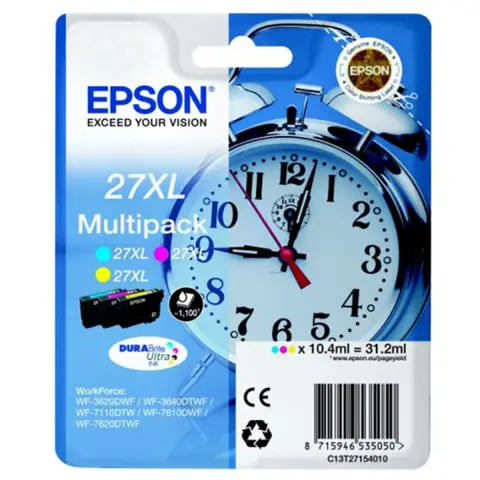 Zestaw tuszy Epson 27XL do Epson WorkForce WF-3600, WF-3620, WF-3640, WF-7110, WF-7210, WF-7600, WF-7610, WF-7615, WF-76